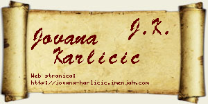 Jovana Karličić vizit kartica